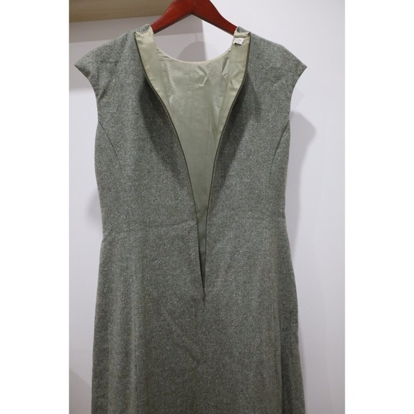 Agnona Dress Womens Size Medium Gray Wool Sleeveless Zip Back Italy Stretch Belt - Picture 5 of 9